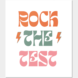 Rock The Test Testing Day Retro Motivational Teacher Student Posters and Art